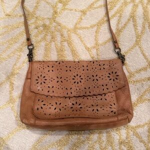 Tan Real Leather Womens Crossbody Bag